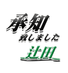 サイン風名字シリーズ【辻田さん】デカ文字（個別スタンプ：3）