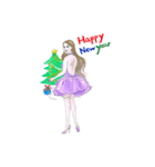 Classy Girl's Christmas Stickers（個別スタンプ：1）