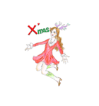 Classy Girl's Christmas Stickers（個別スタンプ：4）