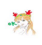 Classy Girl's Christmas Stickers（個別スタンプ：5）