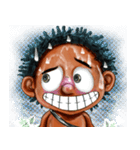 Batah little boy funny face design（個別スタンプ：27）