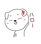 Hearty White Dog（個別スタンプ：3）