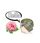 Auntie and flowers（個別スタンプ：1）