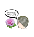 Auntie and flowers（個別スタンプ：5）