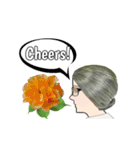 Auntie and flowers（個別スタンプ：6）