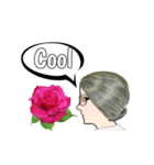 Auntie and flowers（個別スタンプ：9）