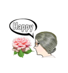 Auntie and flowers（個別スタンプ：14）