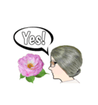 Auntie and flowers（個別スタンプ：16）