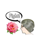 Auntie and flowers（個別スタンプ：19）