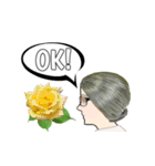 Auntie and flowers（個別スタンプ：21）