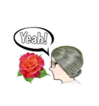 Auntie and flowers（個別スタンプ：25）