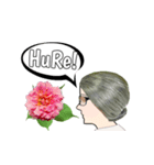 Auntie and flowers（個別スタンプ：26）