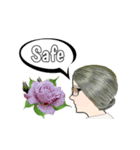 Auntie and flowers（個別スタンプ：31）