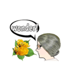 Auntie and flowers（個別スタンプ：34）