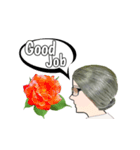 Auntie and flowers（個別スタンプ：40）