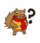 The little squirrel wear red scarf（個別スタンプ：2）