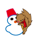 The little squirrel wear red scarf（個別スタンプ：3）