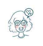 Round Glasses Girl（個別スタンプ：5）