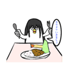 黒髪ロングな鳥（個別スタンプ：19）