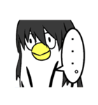 黒髪ロングな鳥（個別スタンプ：21）