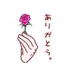 ありがとう・お礼・感謝 / ピンクの薔薇（個別スタンプ：1）