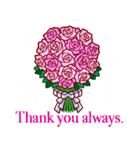 ありがとう・お礼・感謝 / ピンクの薔薇（個別スタンプ：8）