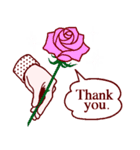 ありがとう・お礼・感謝 / ピンクの薔薇（個別スタンプ：13）