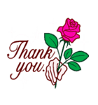 ありがとう・お礼・感謝 / ピンクの薔薇（個別スタンプ：14）
