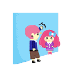 Pink QQ sister 4. ( couple daily )（個別スタンプ：13）