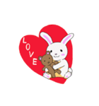 うさちゃんとクマ（個別スタンプ：1）