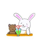 うさちゃんとクマ（個別スタンプ：5）