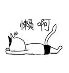 A black and white lazy cat（個別スタンプ：11）