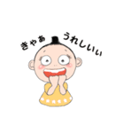 お団子ヘアのおもろい女の子（個別スタンプ：5）