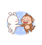 A naughty monkey ＆ a spoiled bunny 2（個別スタンプ：14）