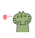 double green's cat ＆ double red's cat<3（個別スタンプ：4）