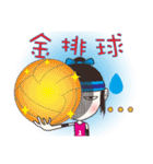 Little girl playing volleyball（個別スタンプ：15）