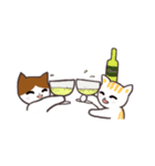 Cat with wine (champagne)（個別スタンプ：1）