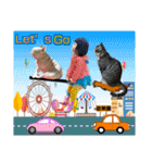 Kid with cat and French bull dog（個別スタンプ：4）