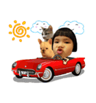 Kid with cat and French bull dog（個別スタンプ：7）