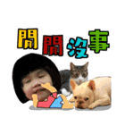 Kid with cat and French bull dog（個別スタンプ：21）