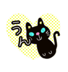 黒猫ハート（個別スタンプ：2）
