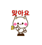 Go！ Go！ 白ネコ☆スタンプ（韓国語）（個別スタンプ：12）