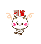 Go！ Go！ 白ネコ☆スタンプ（韓国語）（個別スタンプ：13）