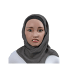 Daily Hijab: 3D Facial Expressions（個別スタンプ：9）