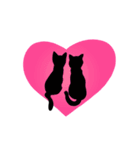 シンプル☆黒猫▷動く▷ラブ♡愛（個別スタンプ：2）