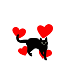 シンプル☆黒猫▷動く▷ラブ♡愛（個別スタンプ：17）