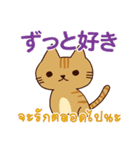 猫 : いつも大好き タイ語日本語（個別スタンプ：6）