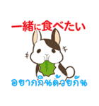 ウサギ : いつも大好き タイ語日本語（個別スタンプ：12）