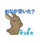 ウサギ : いつも大好き タイ語日本語（個別スタンプ：32）