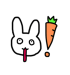 手書きウサギと手書きにんじん（個別スタンプ：1）